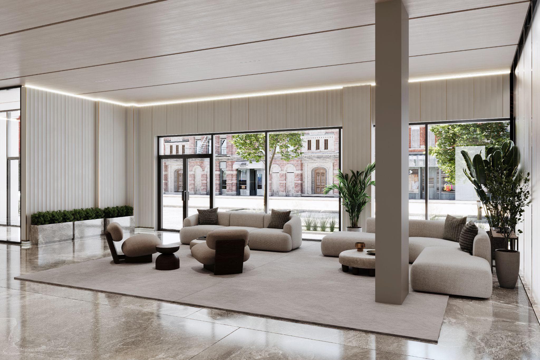 interior render · corner living room