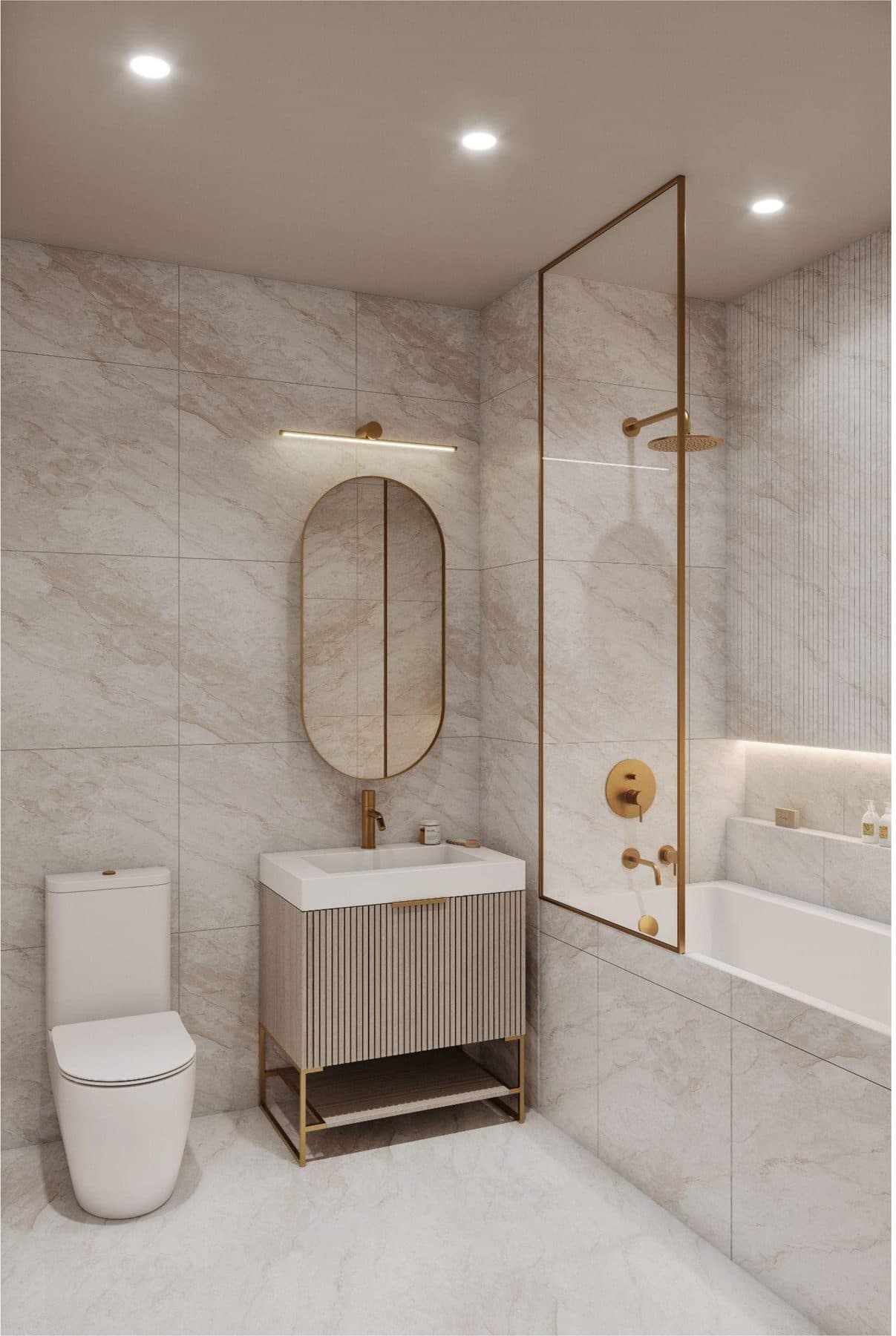 interior render · soaking tub bath